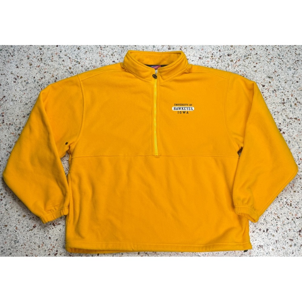 Champion NCAA Vintage University Of Iowa Hawkeyes 1/2 Zip Fleece Jacket Size L